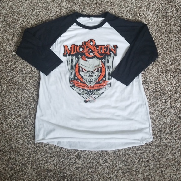 American Apparel Other - Authentic signed of mice & men band baseball t